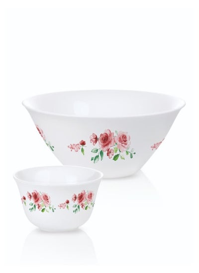 Buy A set of 7 pieces of Arcopal decal bowls, consisting of a large bowl, size 23 cl + 6 small bowls, size 12 cl, made in the UAE in Egypt