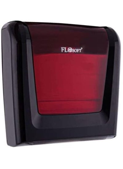 Buy Flosoft Towel Dispenser, Plastic Wall Mounted 300 Z-Fold Tissue Dispenser for Bathroom, New Superior Design, Black/Red in Egypt