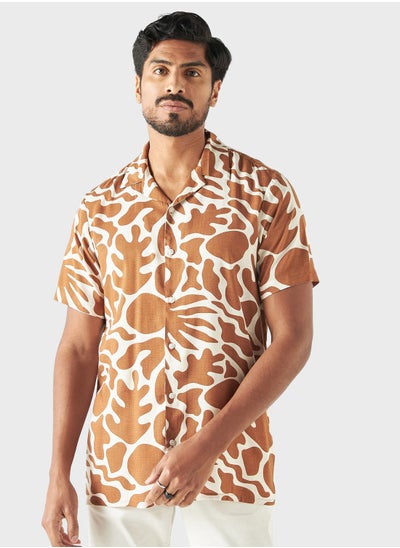 Buy Textured Regular Fit Shirt in Saudi Arabia