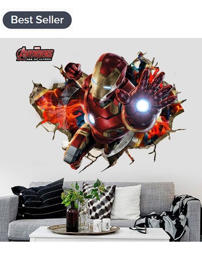 Buy Avengers Iron Man Waterproof Wall Sticker Living Room Background Decoration Children's Room Decoration Removable Wallpaper Size 50x70CM in Saudi Arabia