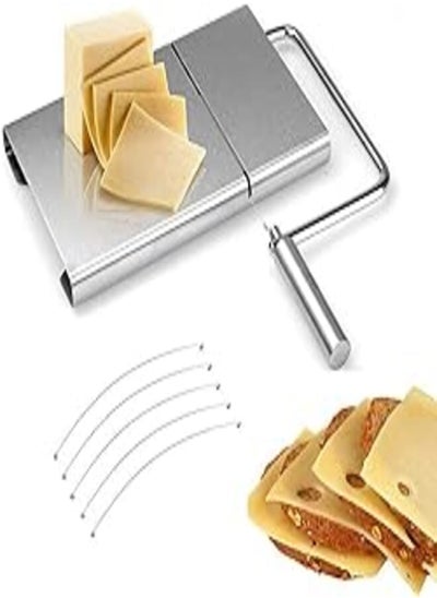 Buy Cheese Slicer with Stainless Steel Wire, Restaurant Easy Clean Home Kitchen Accurate Size Scale Cheese Cutter for Cheese Butter Equipped 5 Replacement Wires inside in Egypt