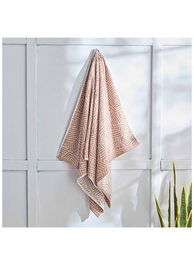 Buy Rio Zara Patterned Cotton Bath Towel 68 x 136 cm in UAE