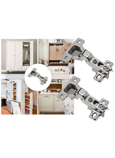 Buy Pack Of 2 Soft Closing Concealed Hinges Half Bend Inch B Inch 2 Hole For Cupboard Cabinet Wardrobe Doors in UAE