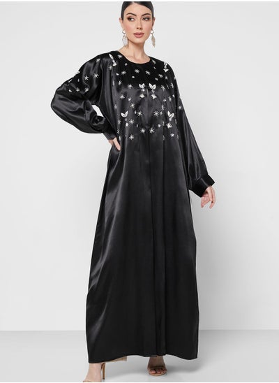 Buy Embellished Puff Sleeve Abaya in UAE