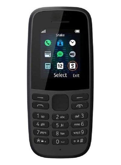 Buy 105 Dual SIM 4G phone with 8MB RAM, powerful performance and large storage in a black and red design in Saudi Arabia