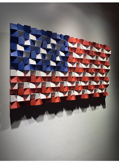 Buy Wood American Flag For Wall By Woodeometry in Egypt