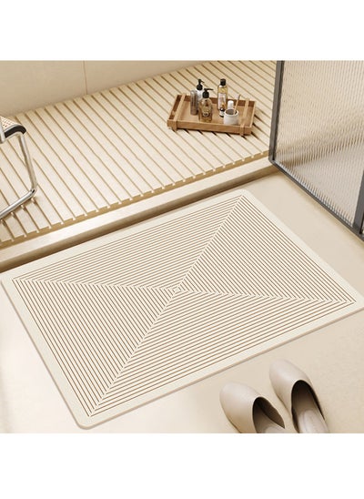 اشتري Tycom Cloth Bath Mat Super Absorbent Bathtub Mat with Non-Slip Anti-Slip Bathroom Floor Mats and Quick Dry Bath Rug Thickened Soft Easier Clean Carpet 50 By 80 CM Diamond. في الامارات