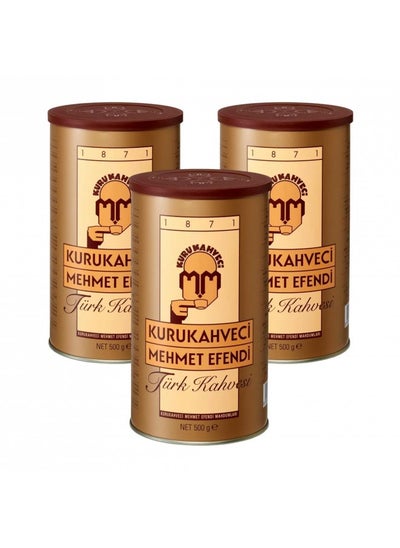 Buy Kurukahveci Mehmet Efendi Turkish Coffee 3 Pack (3 X 500Gr) in UAE