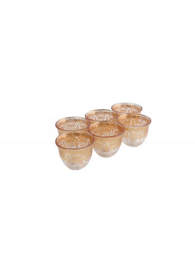 Buy 6 Pcs Coffee Cups set Made Of Pure Glass in Saudi Arabia