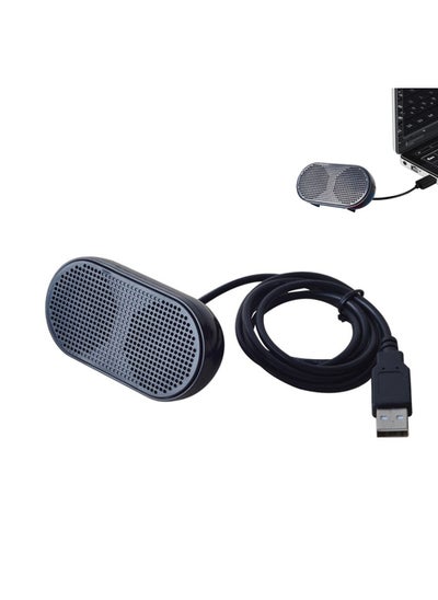 Buy Compact USB Multimedia Speakers for PC Laptop and Tablets with Enhanced Stereo Sound in Black in UAE