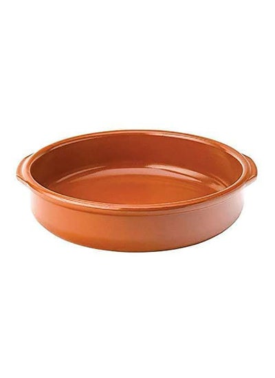 Buy Clay Mud Round Dish Spanish Serving Plate 20cm in UAE