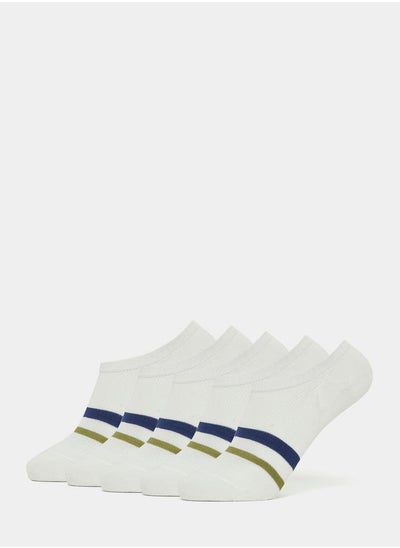 Buy Pack of 5 - Panel Striped Shoe Liner Socks in Saudi Arabia