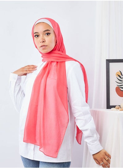 اشتري Plain Crinkled Chiffon Orange For Women في مصر