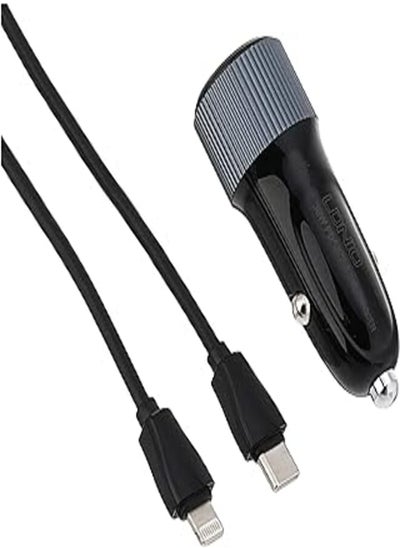 اشتري Ldnio C510Q Dual Ports USB-A & USB-C Turbo Power Engine Car Charger With 1M Lightning Cable - Black في مصر