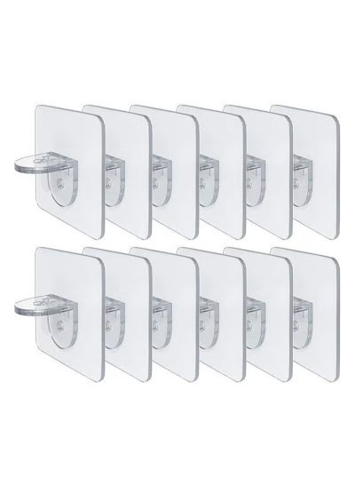 Buy Punch Free Shelf Support Peg, 12 Piece Self Adhesive Shelves Clips for Kitchen Cabinet Book Shelves-Strong Partition Holders Pin for Closet Brackets Clapboard Layer-Load Bearing 10 Pounds in Saudi Arabia