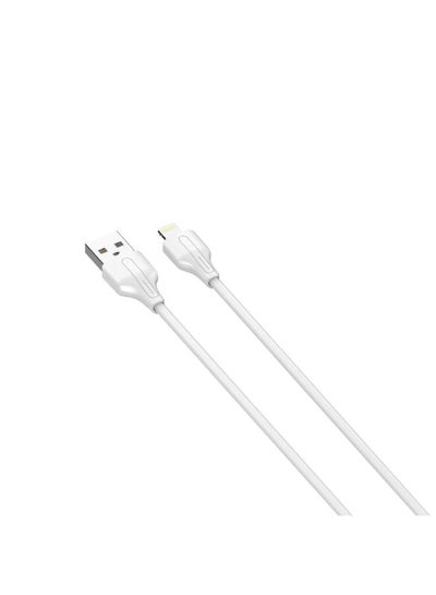Buy LS541 Fast Charging Data Cable Lightning To USB-A, 1M Length And 2.1 Current Max - White in Egypt