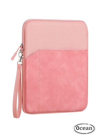 Buy 9-11 Inch Tablet Laptop Sleeve Case Waterproof Protective Carrying Bag With Pocket, Pink in Saudi Arabia