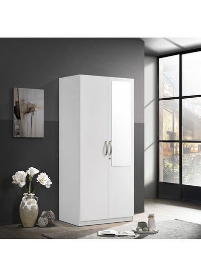 Buy Kulltorp Plus 2-Door Wardrobe With Mirror 52 x 182 x 80 cm in UAE