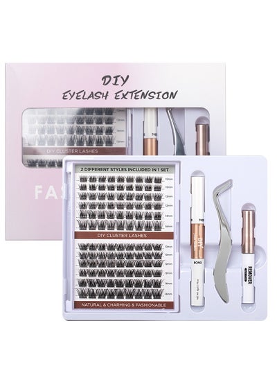 Buy False Lashes Individual Eyelashes 108 Root Cluster Lashes DIY Eyelash Extension Fake Lashes Natural Look Reusable Lashes in Saudi Arabia