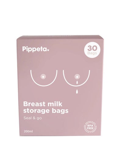 Buy Pack of 30 Leak Proof And Pre-Sterilised Breast Milk Storage Bags, Up To 200Ml For Storing And Freezing in UAE