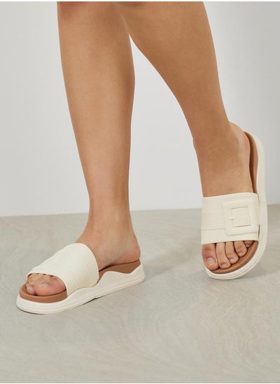 Buy Textured Strap Comfortable Slides in Saudi Arabia