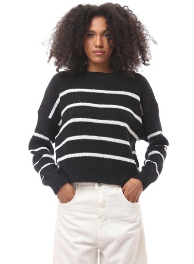 Buy Back & White Chunky Knit Winter Pullover in Egypt