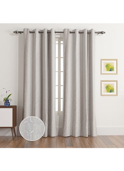 اشتري Eco Era Reza 2-Piece Jacquard Curtain Set 240 x 140 cm في السعودية