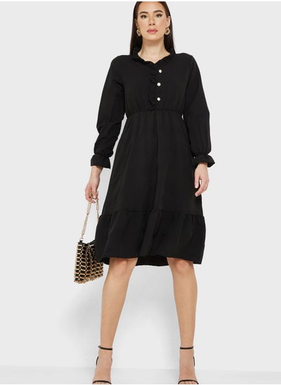 Buy Puff Sleeve A-Line Dress in Saudi Arabia