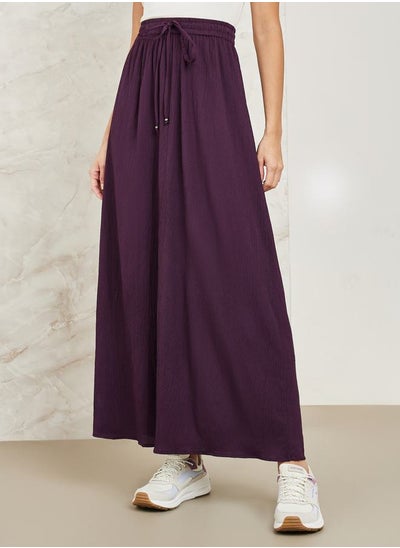 Buy Crinkled Maxi Skirt with Drawstring in Saudi Arabia