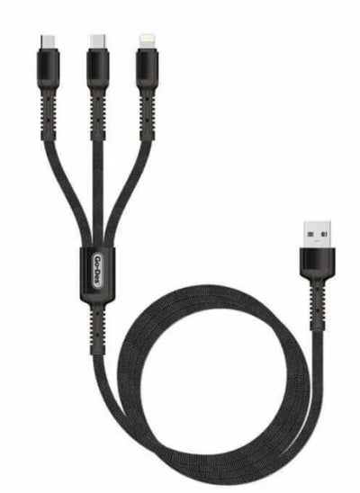 Buy Go-Des 3in1 Fast charging Data cable type C ios and Micro Usb 3A, 1.2M GD-UC511 in UAE