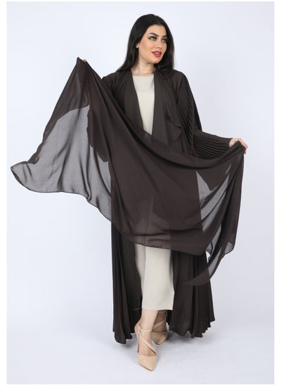 Buy Maxi  Plissé Abaya with Long Wide Sleeves in Saudi Arabia