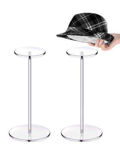 اشتري 2 Set Clear Acrylic Hat Stand and Wig Display Rack, Stands for Display, Round Riser Holder Watch 12", Bottom في السعودية