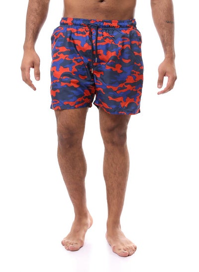 Buy Blue & Red Camouflage Summer Swim Shorts in Egypt