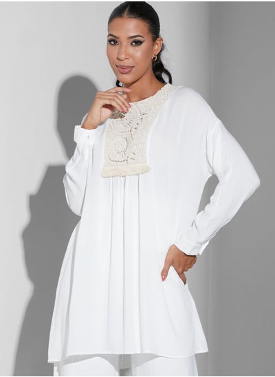 Buy Embroidered Pleat Detail Tunic in UAE