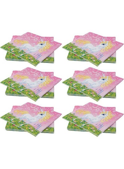 Buy PARTY Unicorn Print Napkins Set, Multi Color, 866151/12 Multi Color Set of 12 in Egypt