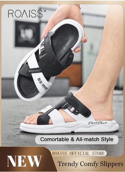 Buy Casual Double-Wear Sandals and Slippers for Men Trendy Versatile Lightweight Soft Sole Beach Sandals Mens Breathable Non-slip Wear Resistant Slippers for Summer or Swimming Wear in Saudi Arabia