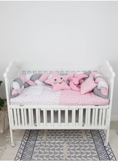 Buy 6-piece baby cot bedspread with snail partitions in Saudi Arabia