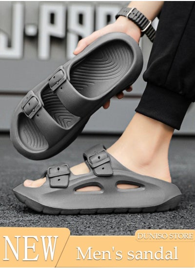 اشتري Men's slippers Summer Sandals Lightweight Slide Sandal with Non-slip Soles Thick Sole Beach Slipper Breathable Slip-on Sandal House Flat Slipper for Indoor and Outdoor في السعودية