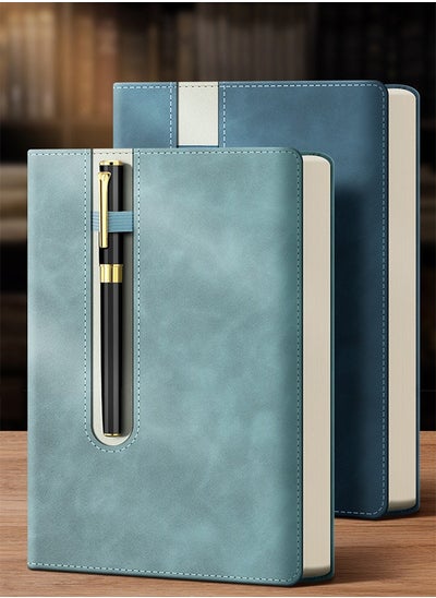 Buy Work Notebook B5 High-End Notepad with Built-In Pen Holder Leather Cover Suitable for Business Office Meeting Study Record Book (Pen Not Included) in Saudi Arabia