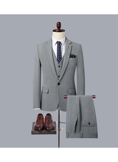 Buy New Slim Fit Suit Three Piece Set in UAE