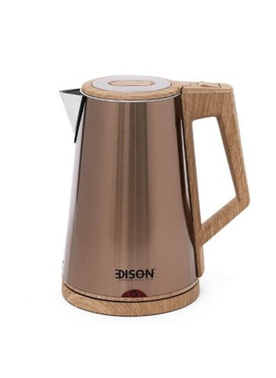 Buy Edison kettle with wooden handle, 1.7 liters, 2150 watts in Saudi Arabia