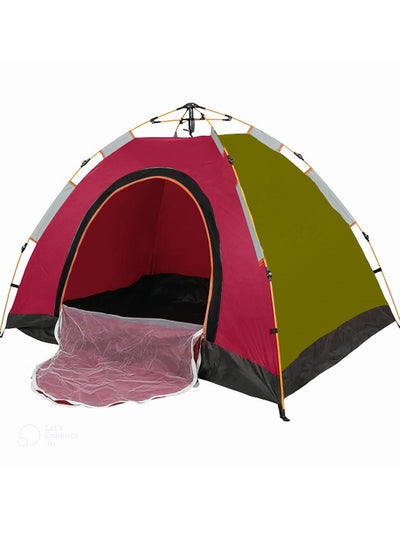 اشتري 3 Person Camping Tent Automatic Instant Pop-Up Tent Lightweight Portable Tent Outdoor Camping Waterproof Camping Tent and 1 Doors with Carry Bag في الامارات