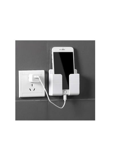Buy Wall Mount Phone Holder and Remote Holder Wall with 3M Adhesive, Phone Charger Stand, Damage-Free Charging Dock, Remote Control Storage Box for Bedroom, Kitchen, Office in UAE