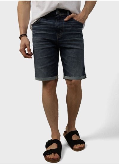 Buy Rinse Wash Denim Shorts in Saudi Arabia