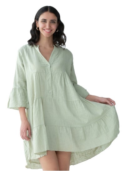 Buy Light Green Tiered Dress in UAE