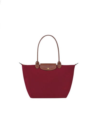 Buy Longchamp women's classic fashion versatile large handbag shopping bag shoulder Bag handbag wine red in Saudi Arabia