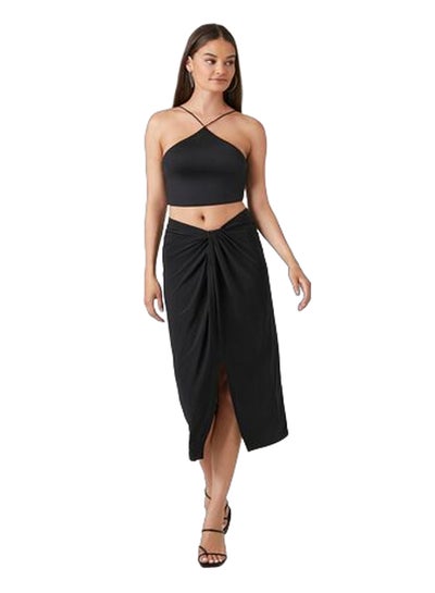 اشتري Ruched Twisted Slit Midi Skirt في مصر