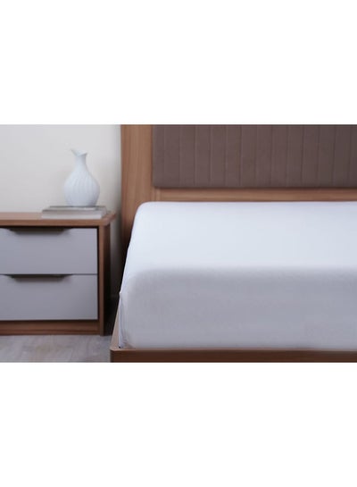 Buy Retreat Fitted Sheet White 160x200+33cm in UAE