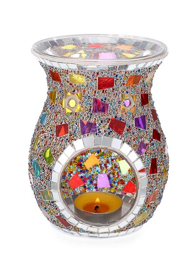 اشتري SYOSI Essential Oil Burner Mosaic Glass, Fragrance Oil Warmer, Tealight Candle Holder Burners, Incense Aromatherapy Oil Diffuser, Scented Wax Warmer for Gift Home Table Decor في الامارات