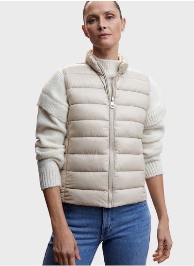 Buy Zip Through Puffer Vest Jacket in UAE